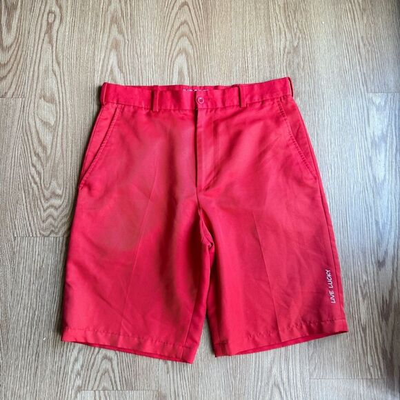 Black Clover Live Lucky Mens Golf Shorts Mens Size 32 Red - Picture 2 of 10